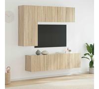 vidaXL Muebles de TV de pared 5 pzas madera de ingeniería roble Sonoma