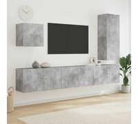 vidaXL Muebles de TV de pared 5 pzas madera ingeniería gris hormigón