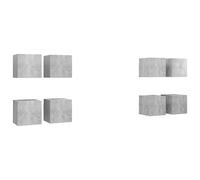 vidaXL Muebles de TV de pared 8 piezas gris hormigón 30,5x30x30 cm