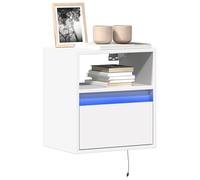 vidaXL Muebles de TV de pared con luces LED 2 uds blanco 41x31x45 cm