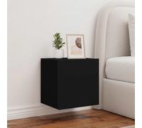 vidaXL Muebles de TV de pared con luces LED 2 uds negro 40,5x35x40 cm