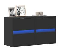 vidaXL Muebles de TV de pared con luces LED 2 uds negro 41x31x45 cm