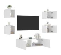vidaXL Muebles de TV de pared con luces LED 5 piezas, Mueble de Salon, Mueble TV, Mueble TV salon, Mesa de TV, Mueble tele