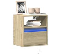 vidaXL Muebles de TV de pared luces LED 2 uds roble Sonoma 41x31x45 cm