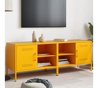 vidaXL Mueble para TV 2 piezas Acero Amarillo Mostaza 68x39x50,5 cm