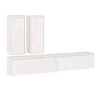 vidaXL Muebles para TV 4 piezas madera maciza de pino, Mueble de Salon, Mueble TV, Mueble TV salon, Mesa de TV, Mueble tele