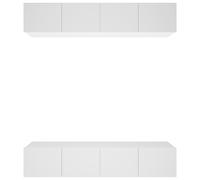 Vidaxl Muebles TV 4 Uds Madera Contrachapada 80x30x30 Cm - Marrón Roble