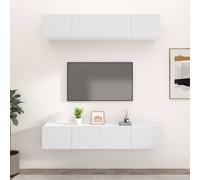 vidaXL Muebles para TV 4 uds madera contrachapada blanco 80x30x30 cm