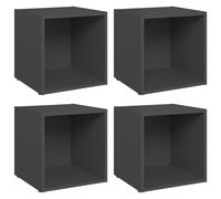 vidaXL Muebles para TV 4 uds madera contrachapada gris 37x35x37 cm