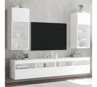 vidaXL Muebles para TV con luces LED 2 uds blanco 40,5x30x90 cm