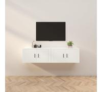vidaXL Muebles para TV de pared 2 uds blanco 80x34,5x40 cm