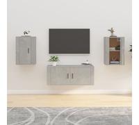 vidaXL Muebles para TV de pared 2 uds gris hormigón 40x34,5x60 cm
