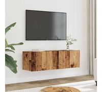 vidaXL Muebles para TV de pared 2 uds madera envejecida 100x30x30 cm