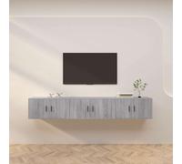 vidaXL Muebles para TV de pared 3 uds gris Sonoma 80x34,5x40 cm