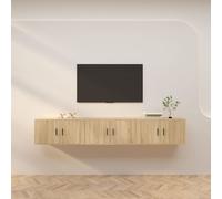 vidaXL Muebles para TV de pared 3 uds roble Sonoma 80x34,5x40 cm