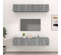 vidaXL Muebles TV 4 uds madera contrachapada gris Sonoma 80x30x30 cm