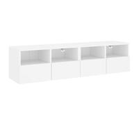 vidaXL Muebles TV de pared Armarios flotantes de almacenaje Madera de ingeniería Blanco 2 uds