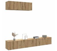 vidaXL Muebles TV de pared 3 uds 100x30x30 cm en color Roble artisan/Madera antigua | almacenamiento funcional diseño moderno para baño dormitorio sala