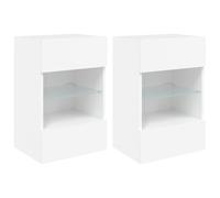 Vidaxl Muebles TV Pared Luces LED 2 Uds 40x30x60,5 Cm