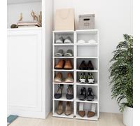 vidaXL Muebles zapateros 2 uds contrachapada blanco 27,5x27x102 cm