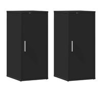 vidaXL Muebles zapateros 2 uds madera contrachapada 32x35x70 cm en color Negro/Blanco/Roble artisan y más | almacenamiento funcional diseño moderno para baño dormitorio sala