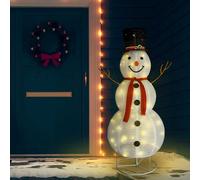 vidaXL Muñeco de nieve de Navidad con luces LED tela lujosa 180 cm