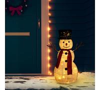 vidaXL Muñeco de nieve decorativo de Navidad con LED tela lujosa 60 cm