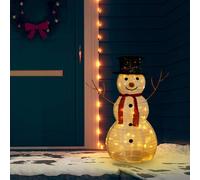 vidaXL Muñeco de nieve decorativo de Navidad con LED tela lujosa 90 cm