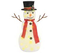 vidaXL Muñeco de Nieve, Luz Decorativa de Navidad con LED, Adorno Luminoso de Muñeco de Nieve, Decoración para Fiestas, Tela Lujosa 60 cm