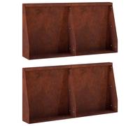 vidaXL Muro de Contención 4 uds. 40 x 12 x 30 cm Acero oxidado Oxidado