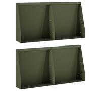 vidaXL Muro de Contención 4 uds. 40 x 12 x 30 cm Acero Verde oliva