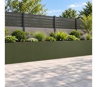 vidaXL Muro de Contención 4 uds. 40 x 12 x 40 cm Acero Verde oliva