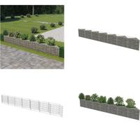 vidaXL Muro de gaviones, acero galvanizado, 450 x 30 x 50 cm - Muro de gaviones - Paneles de gaviones - Maceta de gaviones - Macetas de gaviones