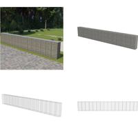 vidaXL Muro de gaviones con cubierta, acero galvanizado, 900 x 50 x 150 cm - Muro de gaviones - Muros de gaviones - Gaviones - Estructuras de gaviones