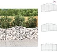 vidaXL: Muros de contención tipo gavión con arco, 11 unidades, 200x50x80/100 cm, hierro galvanizado. Macetas y jardineras