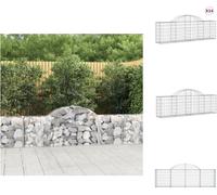 vidaXL: Muros de contención tipo gavión con arco, 14 unidades, 200x30x60/80 cm, hierro galvanizado - Macetas y jardineras