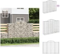 vidaXL: Muros de contención tipo gavión con arco, 18 unidades, 200x50x140/160 cm, hierro galvanizado. Macetas y jardineras