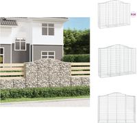 vidaXL: Muros de contención tipo gavión con arco, 18 unidades, 200x50x140/160 cm, hierro galvanizado. Macetas y jardineras