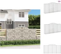 vidaXL - Muros de contención tipo gavión con arco, 20 unidades, 300x50x140/160 cm, hierro galvanizado - Macetas y jardineras