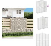 vidaXL: Muros de contención tipo gavión con arco, 7 unidades, 200x50x200/220 cm, hierro galvanizado - Macetas y jardineras
