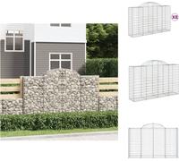 vidaXL: Muros de contención tipo gavión con arco, 8 unidades, 200x50x120/140 cm, hierro galvanizado - Macetas y jardineras