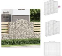 vidaXL: Muros de contención tipo gavión con arco, 8 unidades, 200x50x160/180 cm, hierro galvanizado - Macetas y jardineras