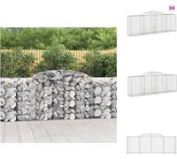 vidaXL: Muros de contención tipo gavión con arco, 8 unidades, 300x50x100/120 cm, hierro galvanizado. Macetas y jardineras