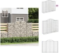 vidaXL: Muros de contención tipo gavión con arco, 9 unidades, 200x50x140/160 cm, hierro galvanizado - Macetas y jardineras