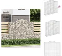 vidaXL: Muros de contención tipo gavión con arco, 9 unidades, 200x50x160/180 cm, hierro galvanizado - Macetas y jardineras