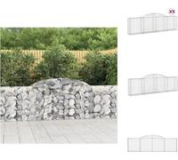 vidaXL: Muros de contención tipo gavión con arco, 9 unidades, 300x30x80/100 cm, hierro galvanizado. Macetas y jardineras