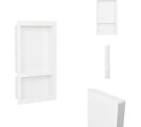 vidaXL Nicho para ducha con 2 compartimentos, blanco brillante, 41x69x9 cm - Paneles para ducha