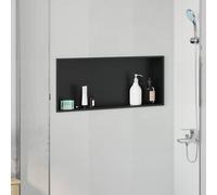 vidaXL Nichos de Ducha Negro 75 x 30 x 9,5 cm Acero inoxidable