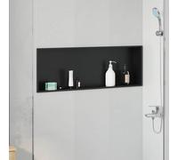 vidaXL Nichos de Ducha Negro 90 x 30 x 9,5 cm Acero inoxidable