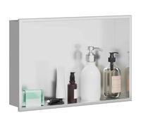 vidaXL Nichos de Ducha Plateado 45 x 30 x 9,5 cm Acero Inoxidable, Nicho de baño contemporáneo, Estante Rectangular, Accesorio Moderno, diseño Minimalista, Organizador Duradero
